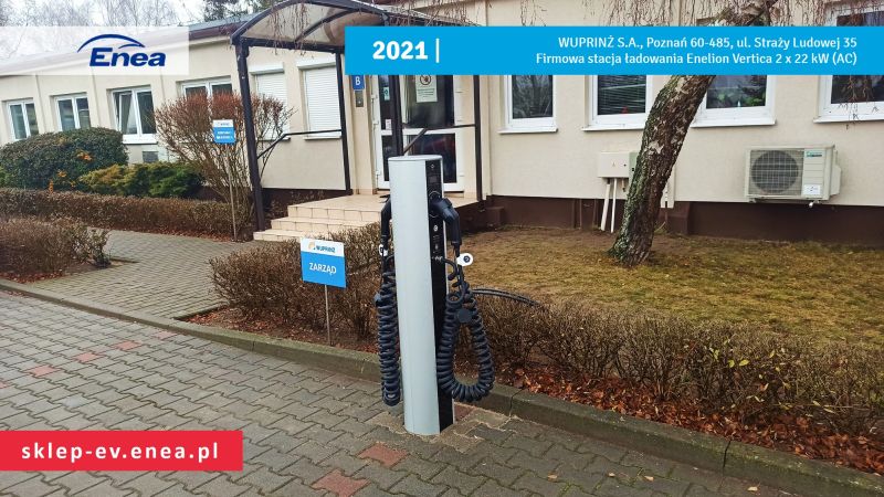 2021 Realizacja stacji ładowania pojazdów elektrycznych dla WUPRINŻ S.A.